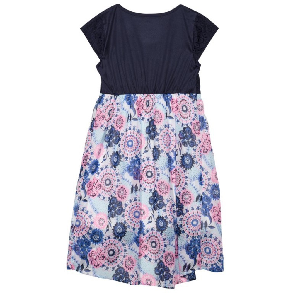 Wonder Nation Girls' Lace Combo Chiffon Crossover Hi-Lo Dress - Picture 2 of 6